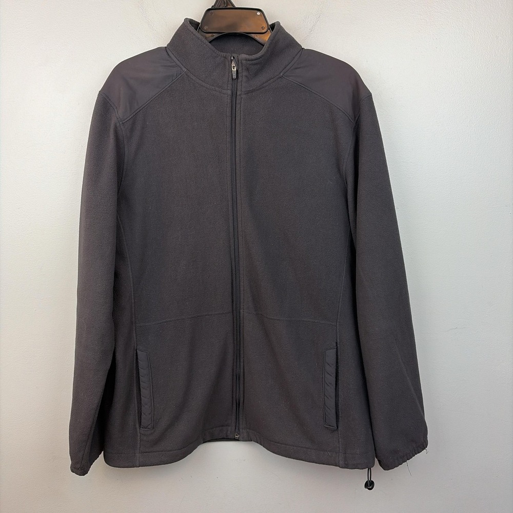 Tek Gear Jacket Mens Large Gray Full Zip Fleece Stand Collar Casual Outerwear